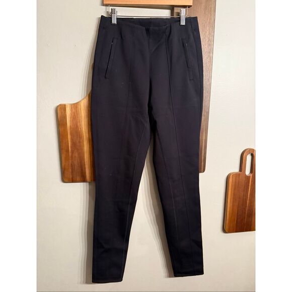 Lululemon Black Pleated Zip Pockets Pull-On Stretch Tapered Ankle Pants Size 6 - Picture 1 of 5